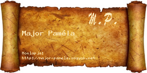 Major Paméla névjegykártya